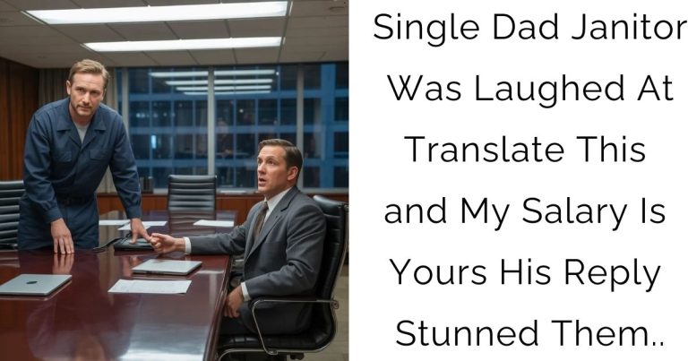 Single Dad Janitor Was Laughed At Translate This and My Salary Is Yours His Reply Stunned Them..
