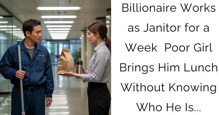 Billionaire Works as Janitor for a Week — Poor Girl Brings Him Lunch Without Knowing Who He Is…