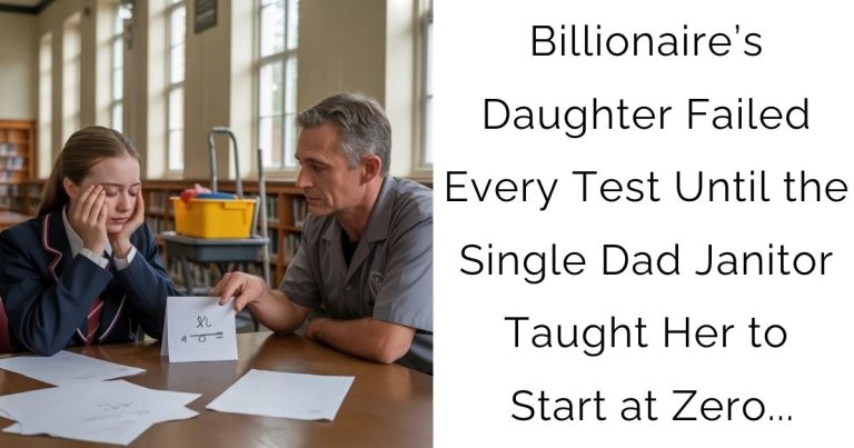Billionaire’s Daughter Failed Every Test Until the Single Dad Janitor Taught Her to Start at Zero…