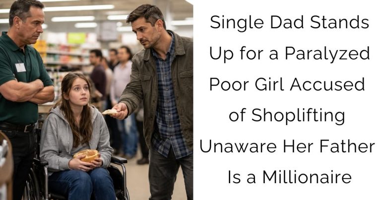 Single Dad Stands Up for a Paralyzed Poor Girl Accused of Shoplifting—Unaware Her Father Is a Millionaire