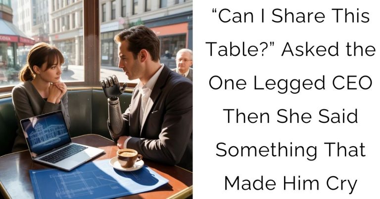 “Can I Share This Table?” Asked the One-Legged CEO — Then She Said Something That Made Him Cry
