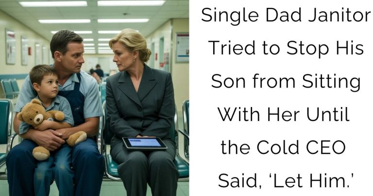 Single Dad Janitor Tried to Stop His Son from Sitting With Her — Until the Cold CEO Said, ‘Let Him.’