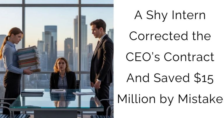 A Shy Intern Corrected the CEO’s Contract — And Saved $15 Million by Mistake