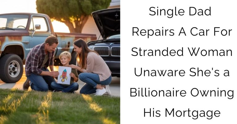 Single Dad Repairs A Car For Stranded Woman — Unaware She’s a Billionaire Owning His Mortgage