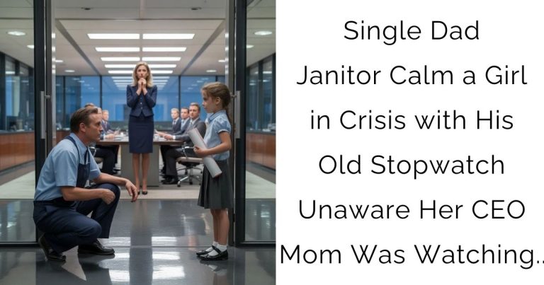 Single Dad Janitor Calm a Girl in Crisis with His Old Stopwatch Unaware Her CEO Mom Was Watching…