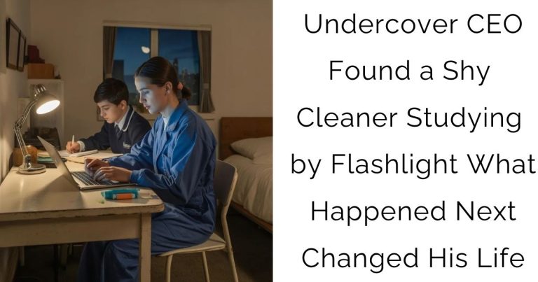Undercover CEO Found a Shy Cleaner Studying by Flashlight —What Happened Next Changed His Life