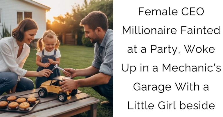 Female CEO Millionaire Fainted at a Party, Woke Up in a Mechanic’s Garage With a Little Girl beside