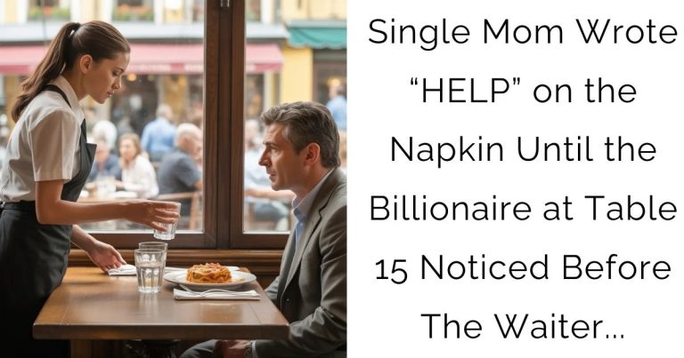 Single Mom Wrote “HELP” on the Napkin—Until the Billionaire at Table 15 Noticed Before The Waiter…