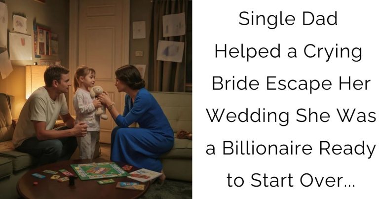 Single Dad Helped a Crying Bride Escape Her Wedding—She Was a Billionaire Ready to Start Over…