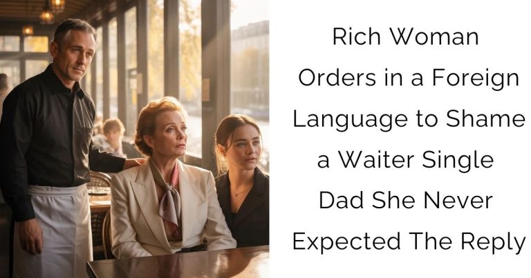 Rich Woman Orders in a Foreign Language to Shame a Waiter Single Dad — She Never Expected The Reply