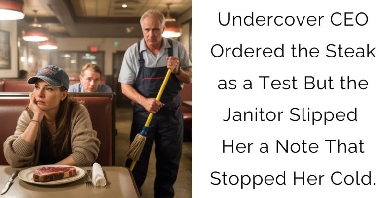 Undercover CEO Ordered the Steak as a Test—But the Janitor Slipped Her a Note That Stopped Her Cold.