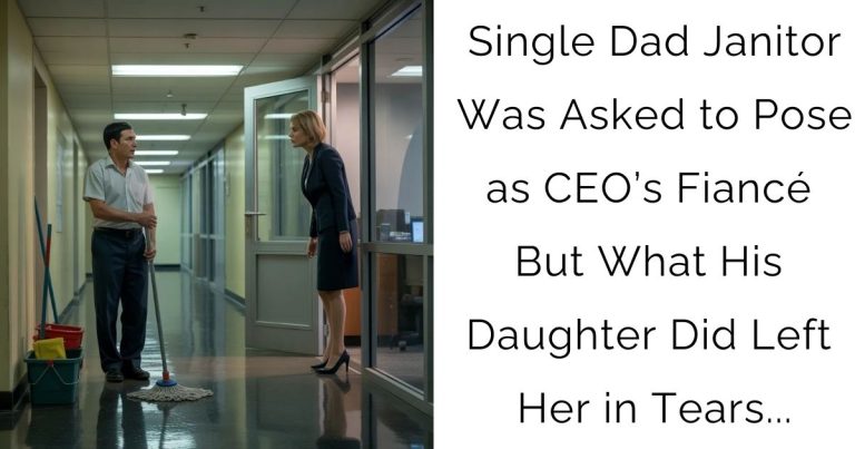 Single Dad Janitor Was Asked to Pose as CEO’s Fiancé But What His Daughter Did Left Her in Tears…