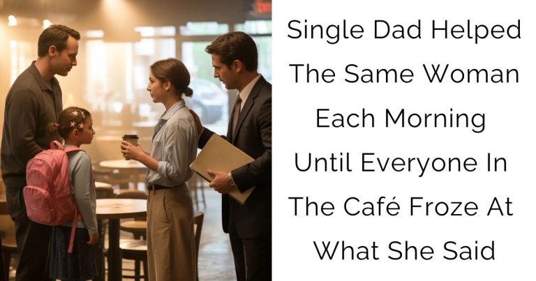 Single Dad Helped The Same Woman Each Morning — Until Everyone In The Café Froze At What She Said