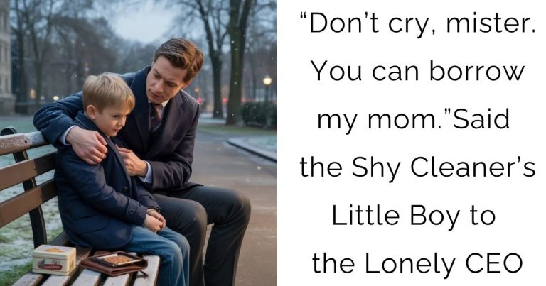 “Don’t cry, mister. You can borrow my mom.”—Said the Shy Cleaner’s Little Boy to the Lonely CEO