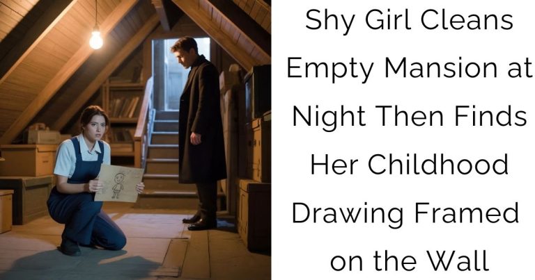 Shy Girl Cleans Empty Mansion at Night – Then Finds Her Childhood Drawing Framed on the Wall