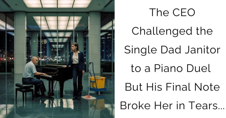 The CEO Challenged the Single Dad Janitor to a Piano Duel — But His Final Note Broke Her in Tears…