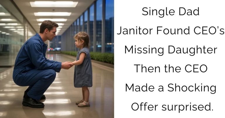 Single Dad Janitor Found CEO’s Missing Daughter—Then the CEO Made a Shocking Offer surprised.