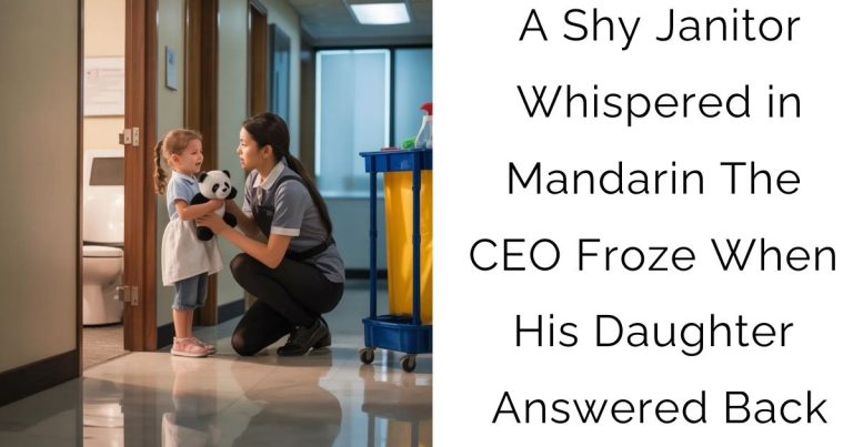 A Shy Janitor Whispered in Mandarin—The CEO Froze When His Daughter Answered Back