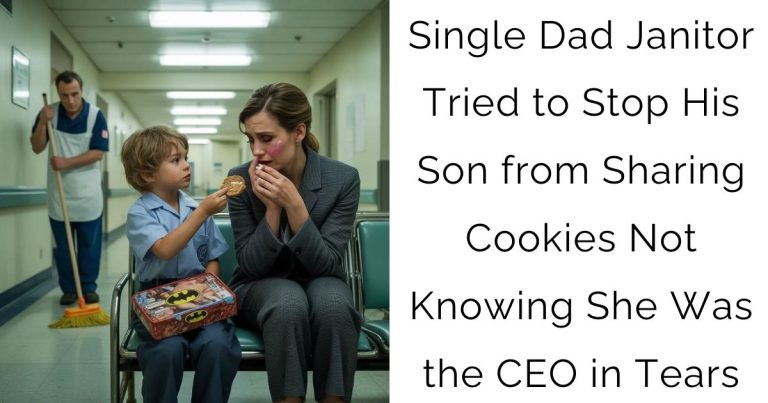 Single Dad Janitor Tried to Stop His Son from Sharing Cookies — Not Knowing She Was the CEO in Tears
