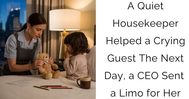 A Quiet Housekeeper Helped a Crying Guest — The Next Day, a CEO Sent a Limo for Her