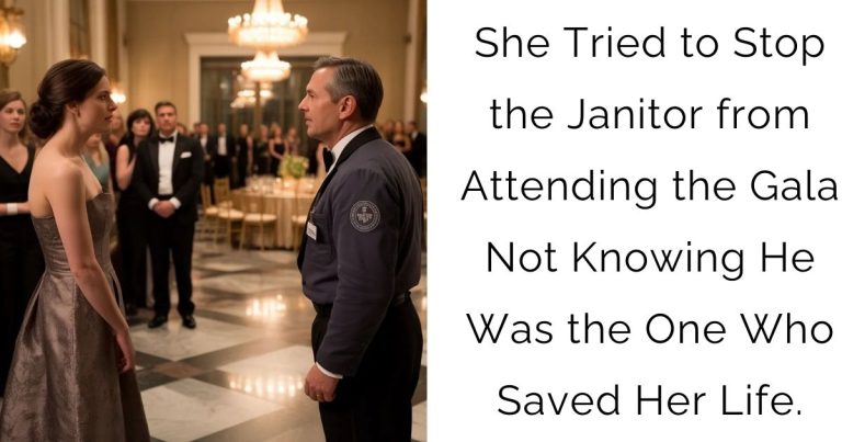 She Tried to Stop the Janitor from Attending the Gala—Not Knowing He Was the One Who Saved Her Life.