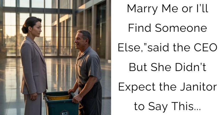 Marry Me or I’ll Find Someone Else,” said the CEO — But She Didn’t Expect the Janitor to Say This…
