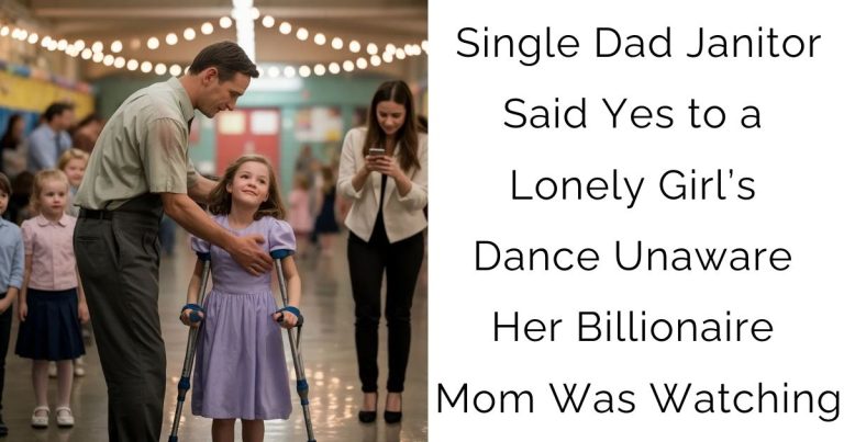 Single Dad Janitor Said Yes to a Lonely Girl’s Dance Unaware Her Billionaire Mom Was Watching