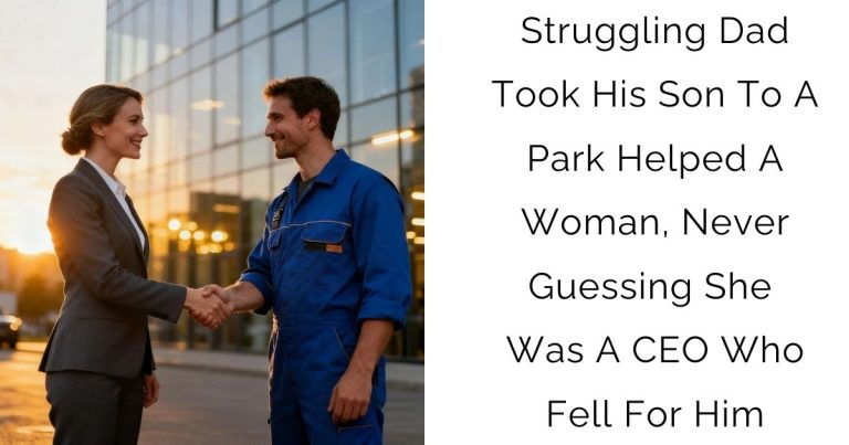 Struggling Dad Took His Son To A Park Helped A Woman, Never Guessing She Was A CEO Who Fell For Him