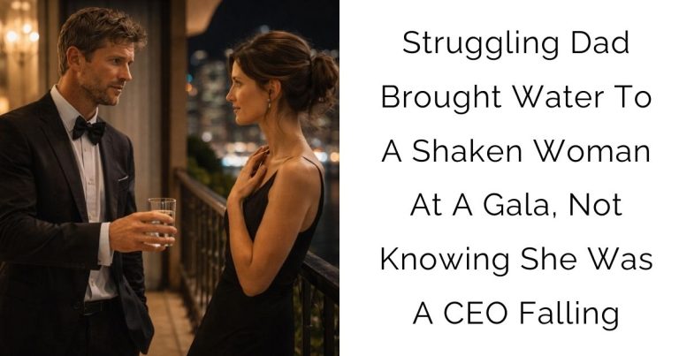 Struggling Dad Brought Water To A Shaken Woman At A Gala, Not Knowing She Was A CEO Falling