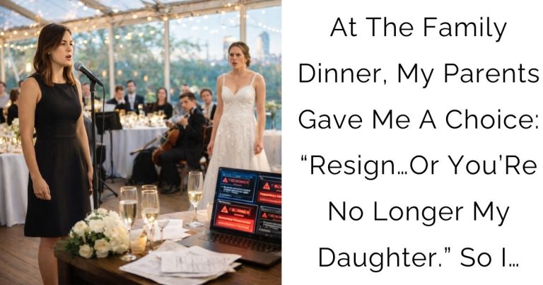 At The Family Dinner, My Parents Gave Me A Choice: “Resign…Or You’Re No Longer My Daughter.” So I…