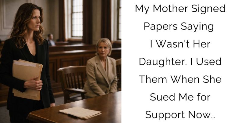 My Mother Signed Papers Saying I Wasn’t Her Daughter. I Used Them When She Sued Me for Support Now..