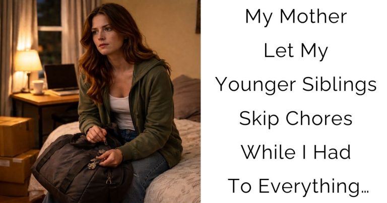 My Mother Let My Younger Siblings Skip Chores While I Had To Everything…