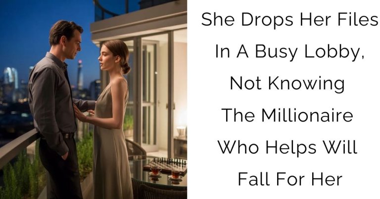 She Drops Her Files In A Busy Lobby, Not Knowing The Millionaire Who Helps Will Fall For Her