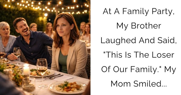 At A Family Party, My Brother Laughed And Said, “This Is The Loser Of Our Family.” My Mom Smiled…