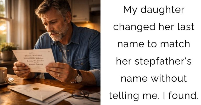 My daughter changed her last name to match her stepfather’s name without telling me. I found.