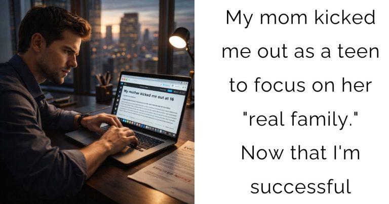 My mom kicked me out as a teen to focus on her “real family.” Now that I’m successful