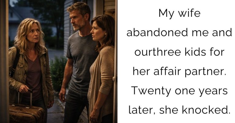 My wife abandoned me and ourthree kids for her affair partner. Twenty one years later, she knocked.