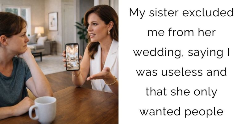 My sister excluded me from her wedding, saying I was useless and that she only wanted people