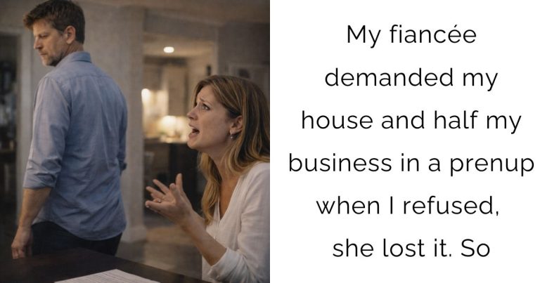My fiancée demanded my house and half my business in a prenup when I refused, she lost it. So