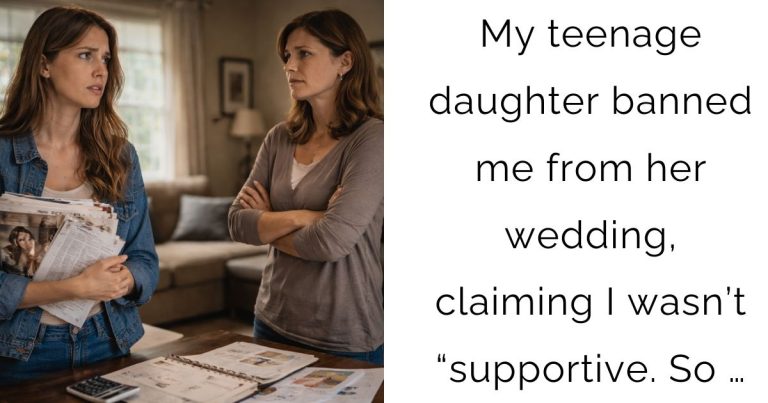 My teenage daughter banned me from her wedding, claiming I wasn’t “supportive. So…