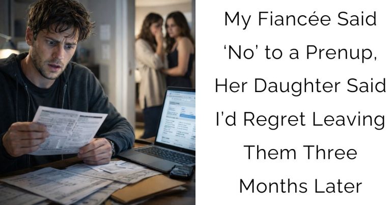 My Fiancée Said ‘No’ to a Prenup, Her Daughter Said I’d Regret Leaving Them—Three Months Later