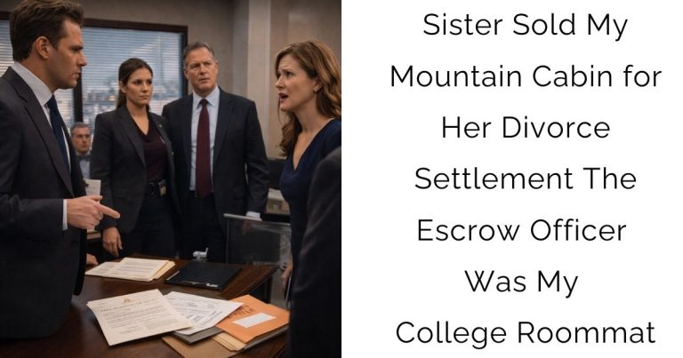 Sister Sold My Mountain Cabin for Her Divorce Settlement — The Escrow Officer Was My College Roommat