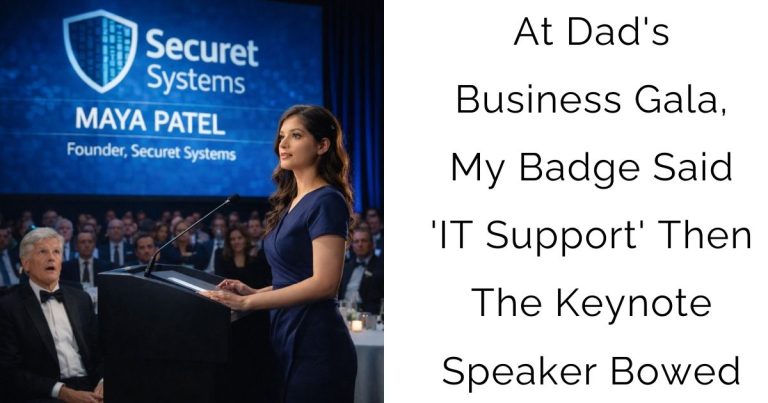 At Dad’s Business Gala, My Badge Said ‘IT Support’—Then The Keynote Speaker Bowed