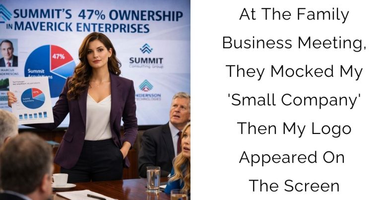 At The Family Business Meeting, They Mocked My ‘Small Company’—Then My Logo Appeared On The Screen