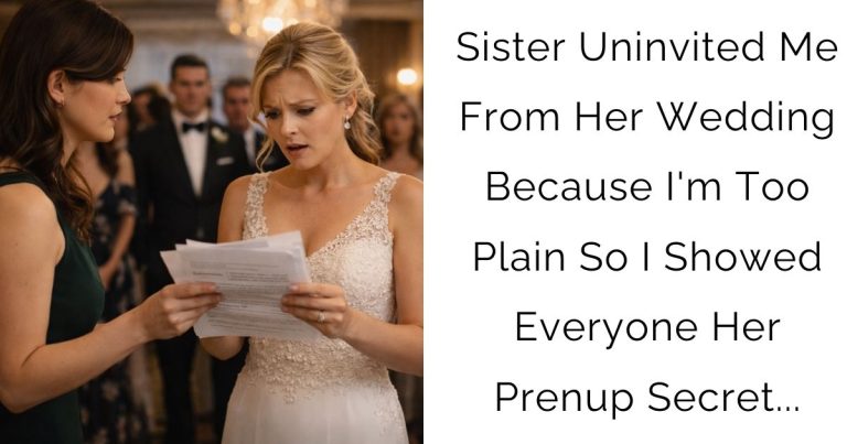 Sister Uninvited Me From Her Wedding Because I’m Too Plain So I Showed Everyone Her Prenup Secret…