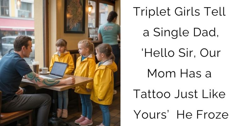 Triplet Girls Tell a Single Dad, ‘Hello Sir, Our Mom Has a Tattoo Just Like Yours’ — He Froze