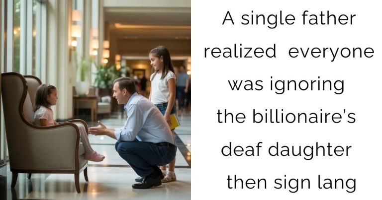 A single father realized that everyone was ignoring the billionaire’s deaf daughter — then sign lang