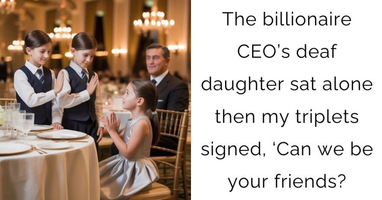 The billionaire CEO’s deaf daughter sat alone… then my triplets signed, ‘Can we be your friends?