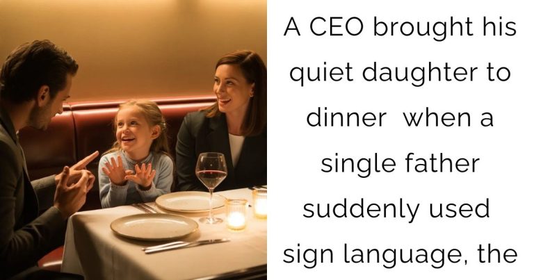A CEO brought his quiet daughter to dinner — when a single father suddenly used sign language, the