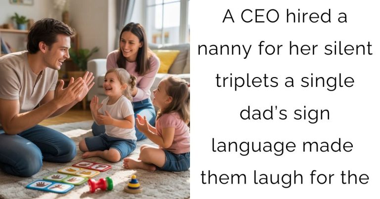 A CEO hired a nanny for her silent triplets — a single dad’s sign language made them laugh for the
